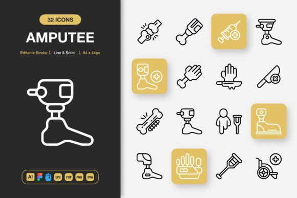 Amputee Icons: Inclusive Design for Modern Projects