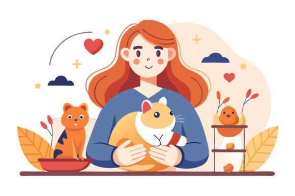 Capturing Quiet Joy: The Art of A Woman Playing Time with Her Pet Cat