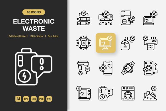 Electronic Waste Outline Icons: A Complete Resource for Modern Design Projects