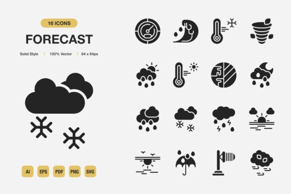 Forecast Solid Icons: A Fresh Approach to Minimalist Visual Language