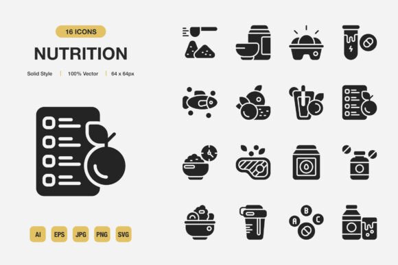 How Nutrition Solid Icons Streamline Design Workflows and Enhance Visual Communication