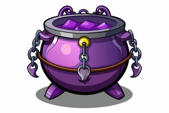 Magic Potion Preparing in Black Pot: A Versatile Illustration for Modern Creatives