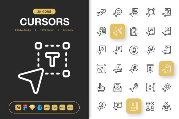 Selection and Cursors Icon Pack: Versatile Design Asset