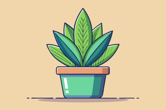 The Art and Utility of Plant on Pot Illustrations for Modern Designers